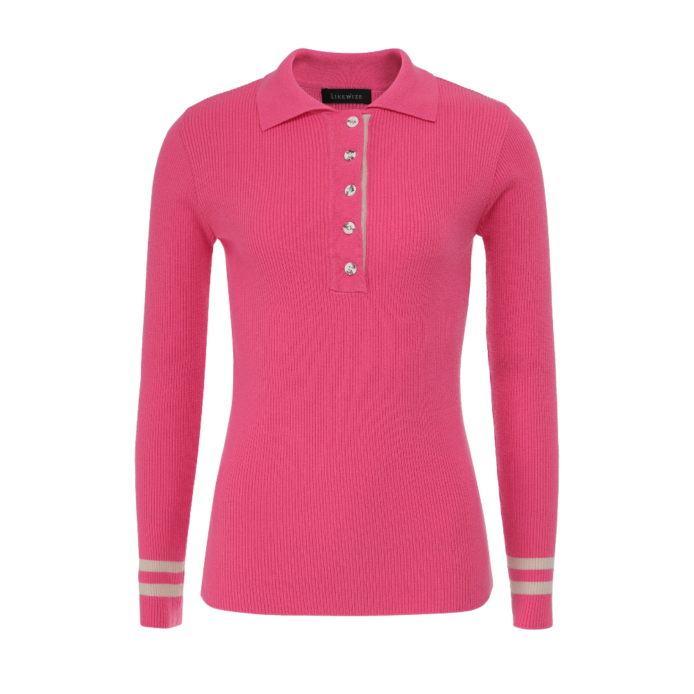 長袖Tシャツ ピンク 商品カラー画像-S7L1